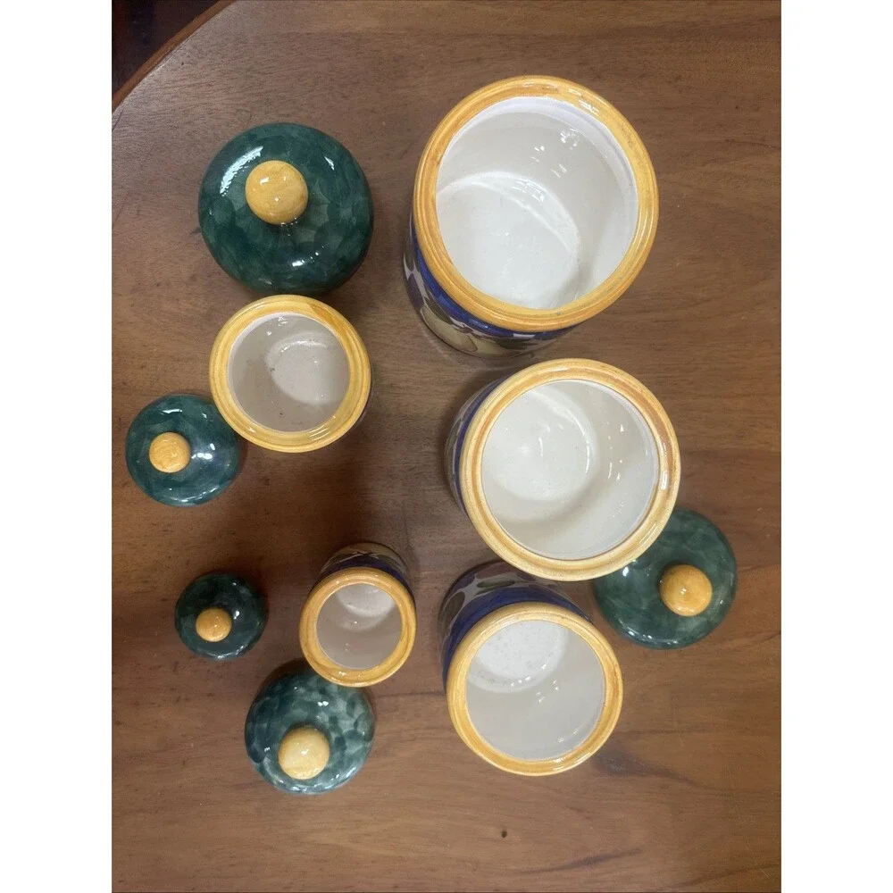 Vintage Kitchen Cannisters 1980 Set of 5 GEI Vegetables Great Condition